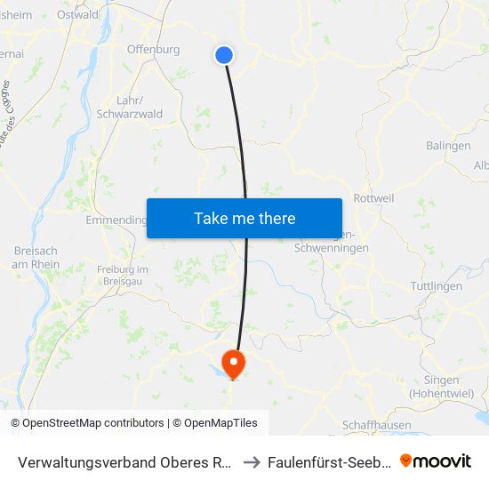 Verwaltungsverband Oberes Renchtal to Faulenfürst-Seebrugg map