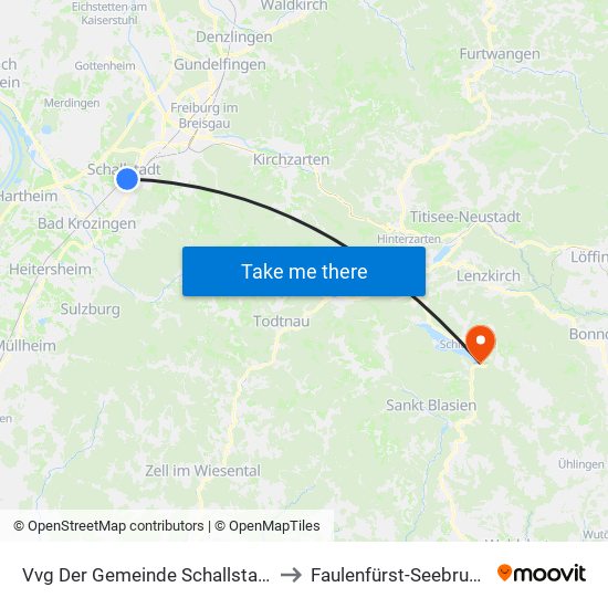 Vvg Der Gemeinde Schallstadt to Faulenfürst-Seebrugg map