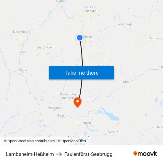 Lambsheim-Heßheim to Faulenfürst-Seebrugg map