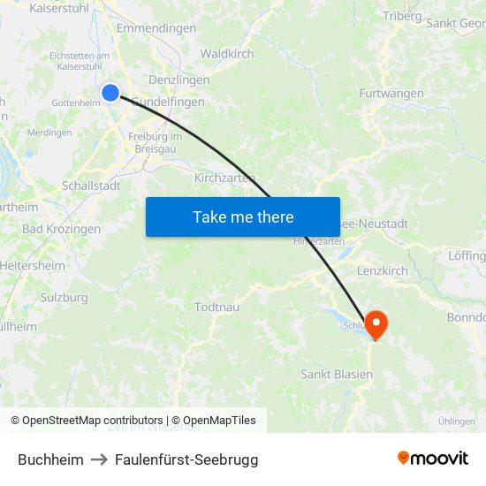 Buchheim to Faulenfürst-Seebrugg map