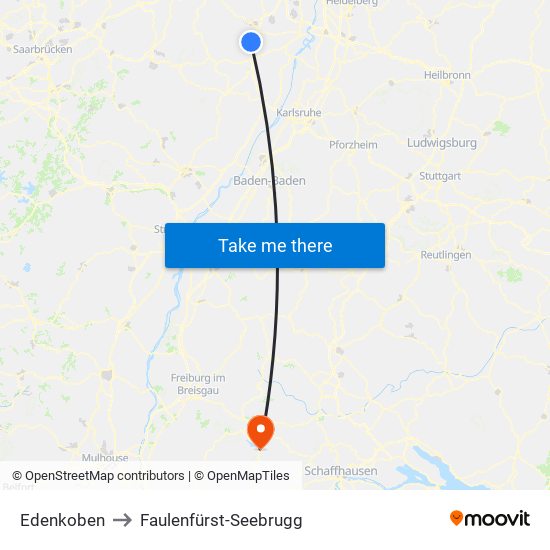 Edenkoben to Faulenfürst-Seebrugg map