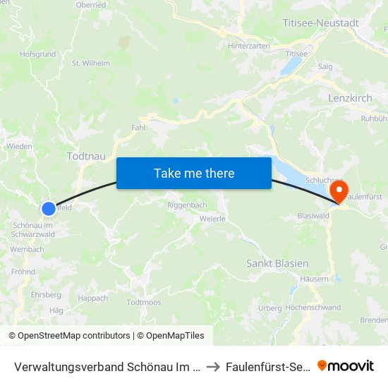 Verwaltungsverband Schönau Im Schwarzwald to Faulenfürst-Seebrugg map