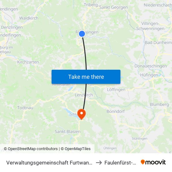 Verwaltungsgemeinschaft Furtwangen Im Schwarzwald to Faulenfürst-Seebrugg map
