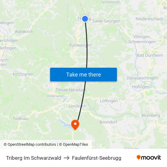 Triberg Im Schwarzwald to Faulenfürst-Seebrugg map