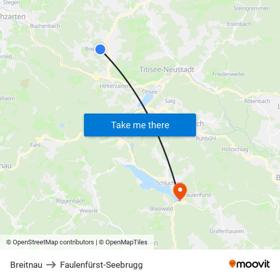 Breitnau to Faulenfürst-Seebrugg map