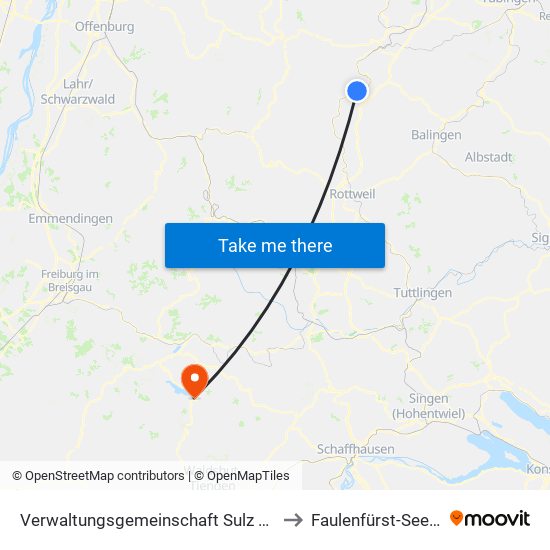 Verwaltungsgemeinschaft Sulz am Neckar to Faulenfürst-Seebrugg map