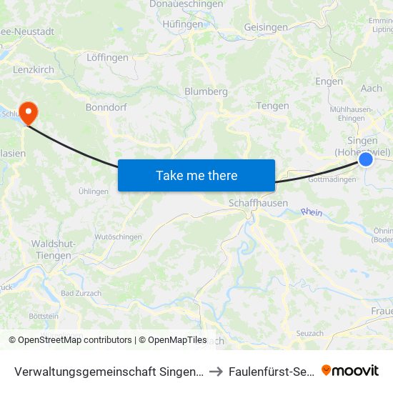 Verwaltungsgemeinschaft Singen (Hohentwiel) to Faulenfürst-Seebrugg map