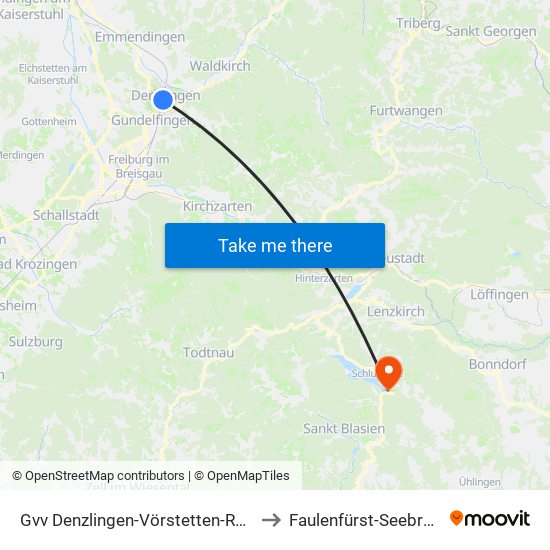 Gvv Denzlingen-Vörstetten-Reute to Faulenfürst-Seebrugg map