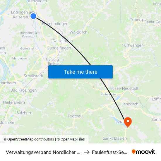 Verwaltungsverband Nördlicher Kaiserstuhl to Faulenfürst-Seebrugg map