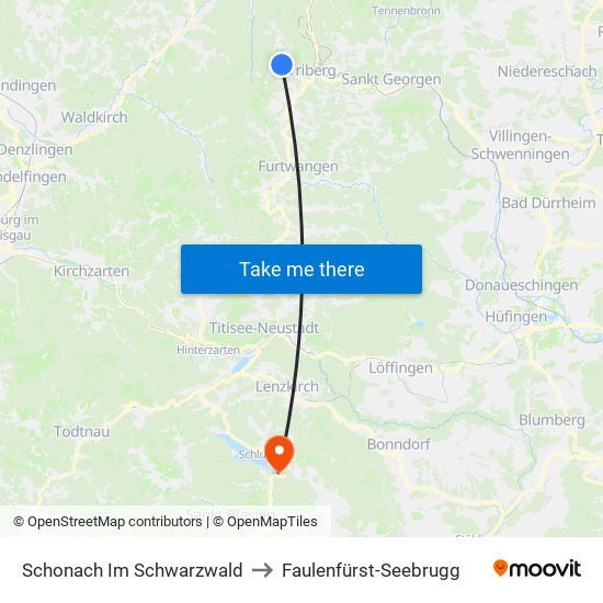 Schonach Im Schwarzwald to Faulenfürst-Seebrugg map