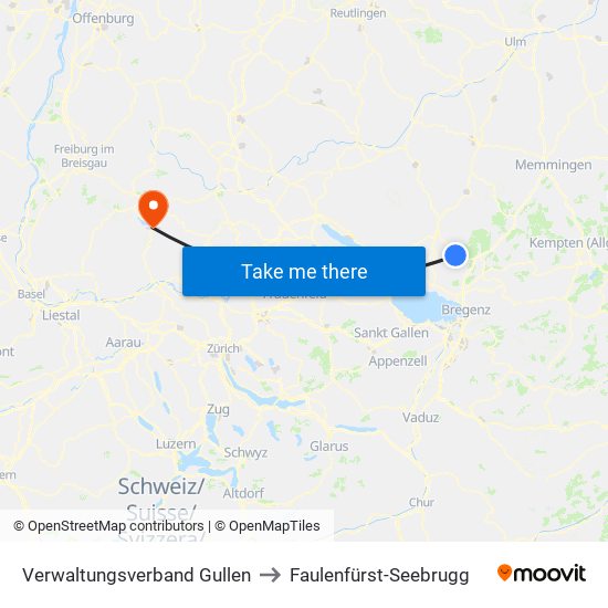 Verwaltungsverband Gullen to Faulenfürst-Seebrugg map