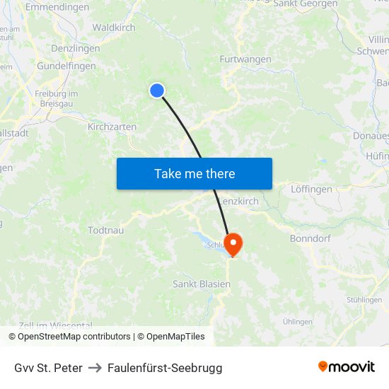 Gvv St. Peter to Faulenfürst-Seebrugg map