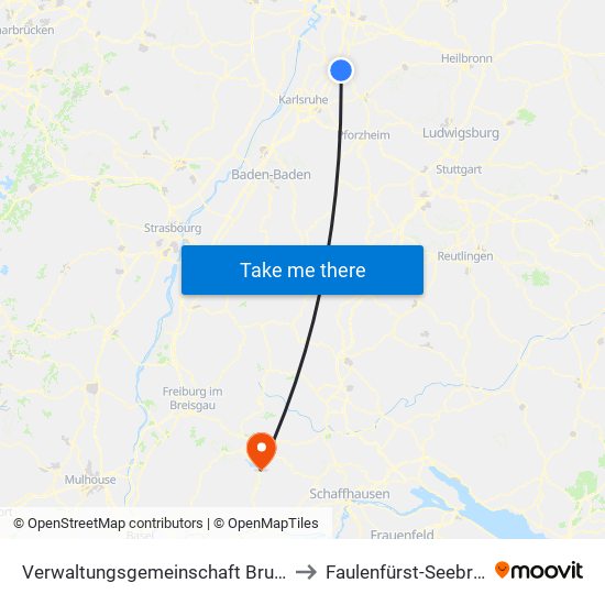 Verwaltungsgemeinschaft Bruchsal to Faulenfürst-Seebrugg map