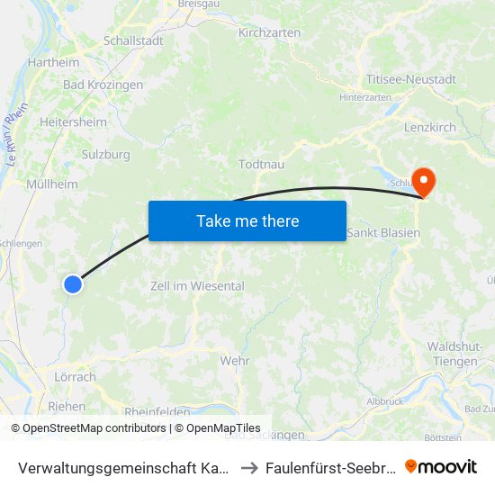 Verwaltungsgemeinschaft Kandern to Faulenfürst-Seebrugg map