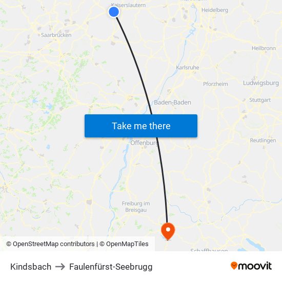 Kindsbach to Faulenfürst-Seebrugg map