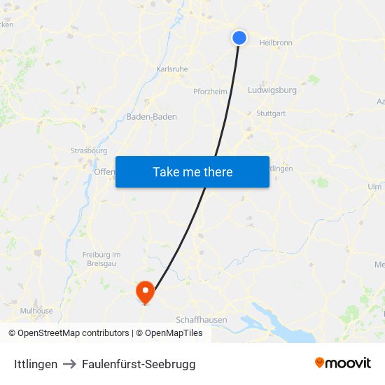 Ittlingen to Faulenfürst-Seebrugg map