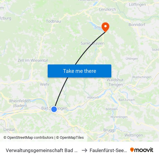 Verwaltungsgemeinschaft Bad Säckingen to Faulenfürst-Seebrugg map