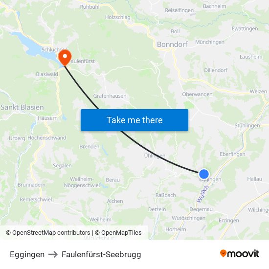 Eggingen to Faulenfürst-Seebrugg map