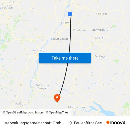 Verwaltungsgemeinschaft Graben-Neudorf to Faulenfürst-Seebrugg map