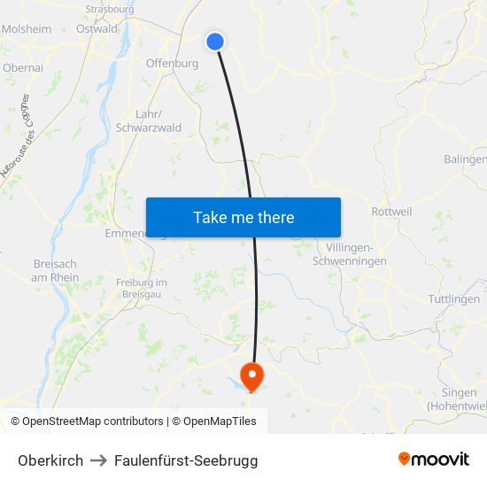 Oberkirch to Faulenfürst-Seebrugg map