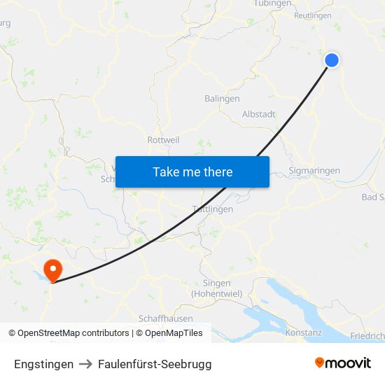 Engstingen to Faulenfürst-Seebrugg map