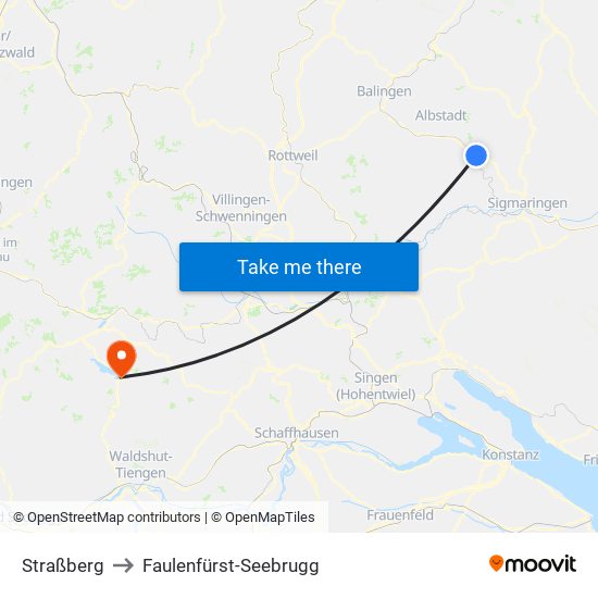 Straßberg to Faulenfürst-Seebrugg map