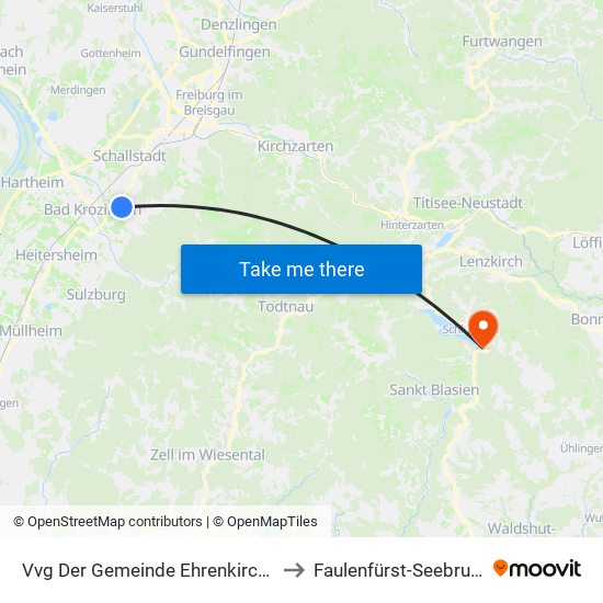 Vvg Der Gemeinde Ehrenkirchen to Faulenfürst-Seebrugg map