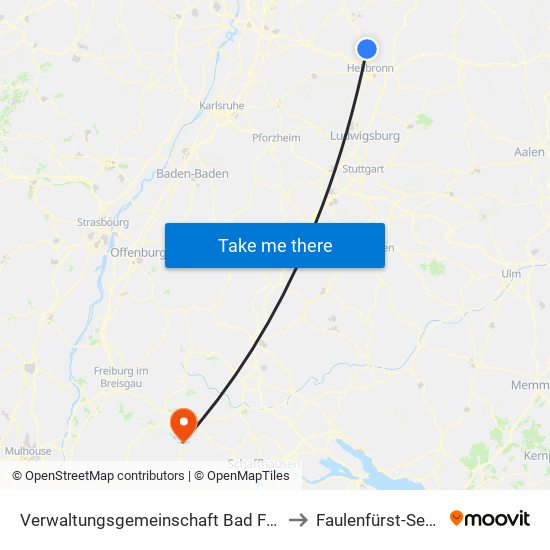 Verwaltungsgemeinschaft Bad Friedrichshall to Faulenfürst-Seebrugg map