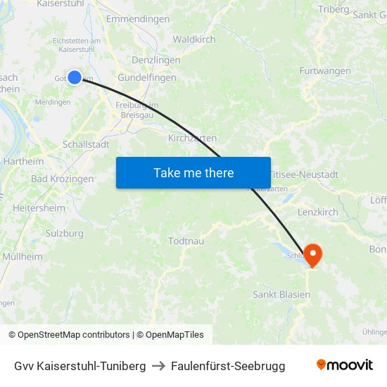 Gvv Kaiserstuhl-Tuniberg to Faulenfürst-Seebrugg map