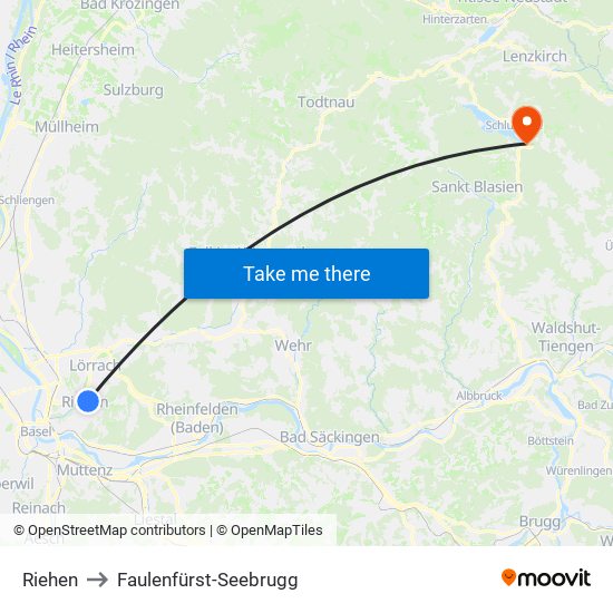 Riehen to Faulenfürst-Seebrugg map