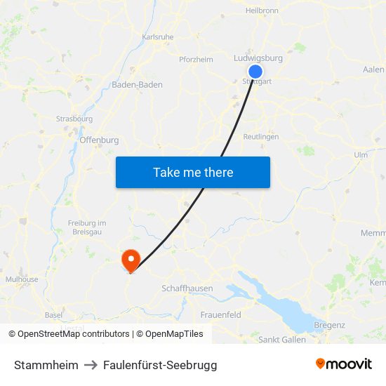 Stammheim to Faulenfürst-Seebrugg map