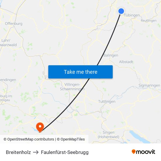 Breitenholz to Faulenfürst-Seebrugg map