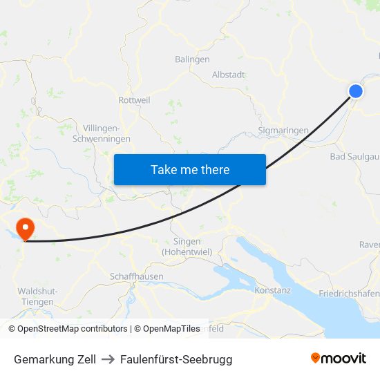 Gemarkung Zell to Faulenfürst-Seebrugg map