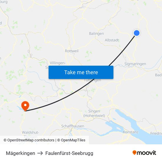 Mägerkingen to Faulenfürst-Seebrugg map