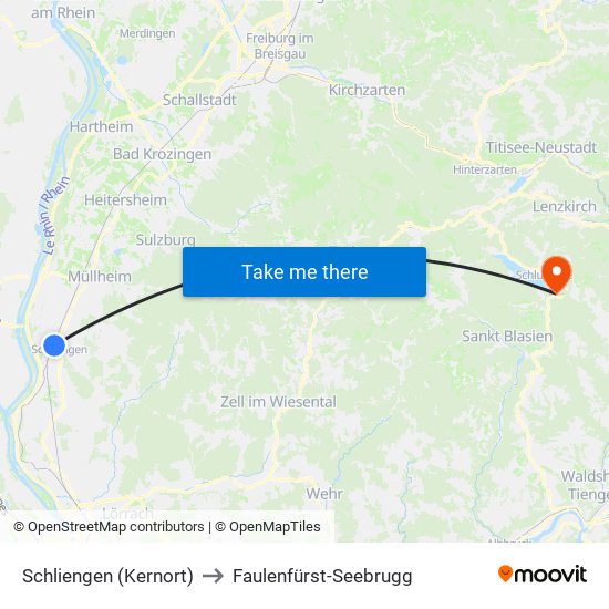 Schliengen (Kernort) to Faulenfürst-Seebrugg map