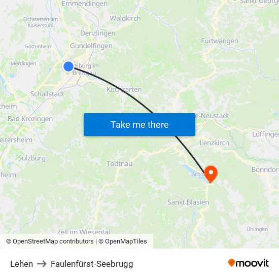 Lehen to Faulenfürst-Seebrugg map