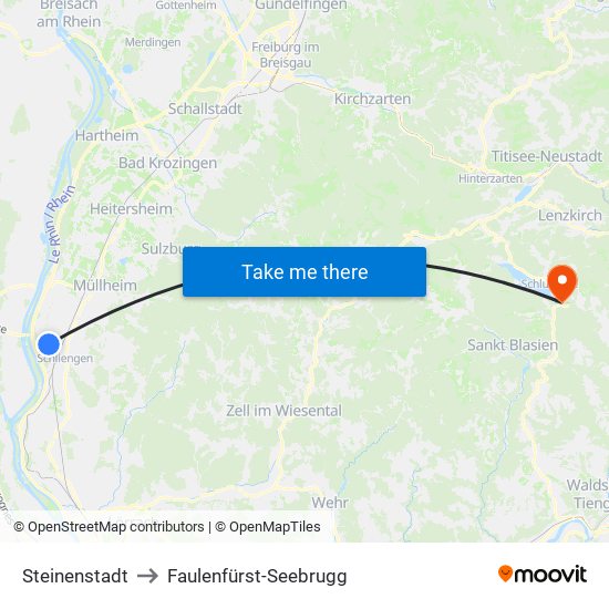 Steinenstadt to Faulenfürst-Seebrugg map