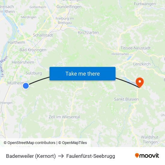 Badenweiler (Kernort) to Faulenfürst-Seebrugg map