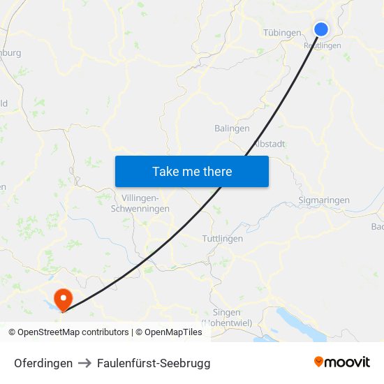 Oferdingen to Faulenfürst-Seebrugg map