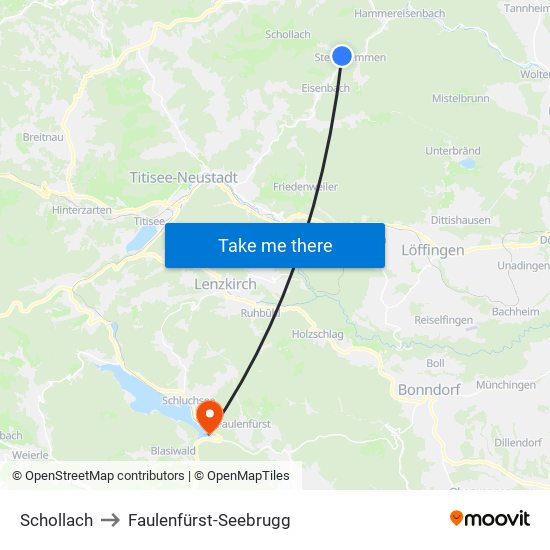 Schollach to Faulenfürst-Seebrugg map