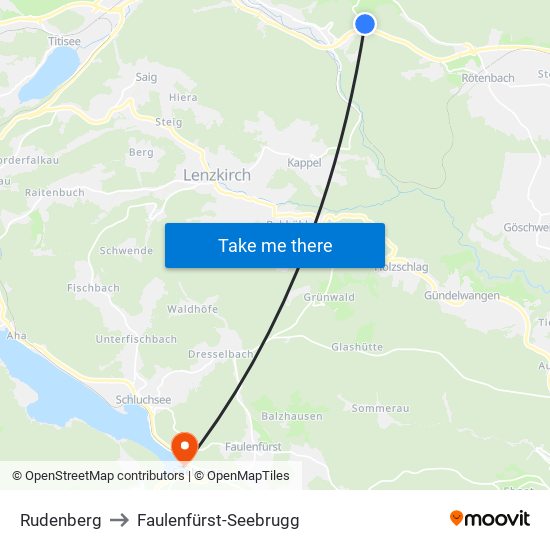 Rudenberg to Faulenfürst-Seebrugg map