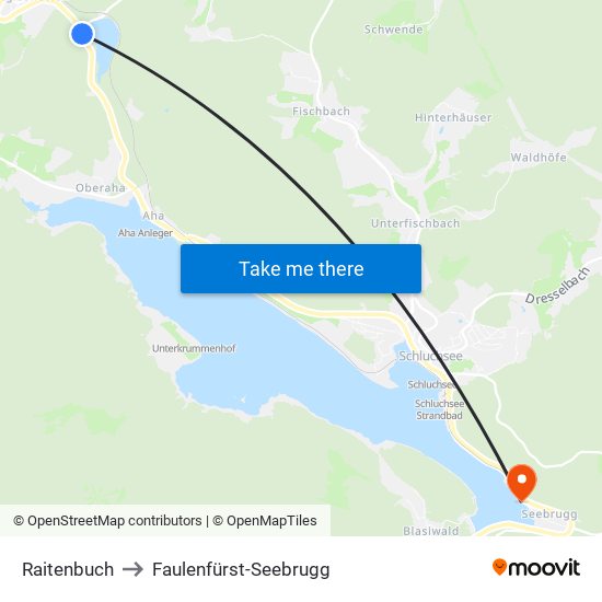 Raitenbuch to Faulenfürst-Seebrugg map