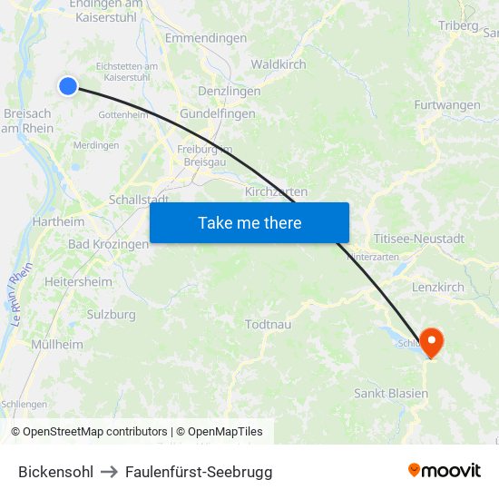 Bickensohl to Faulenfürst-Seebrugg map