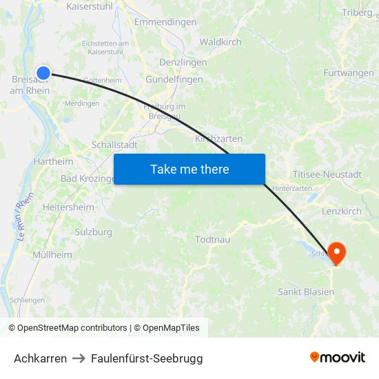 Achkarren to Faulenfürst-Seebrugg map