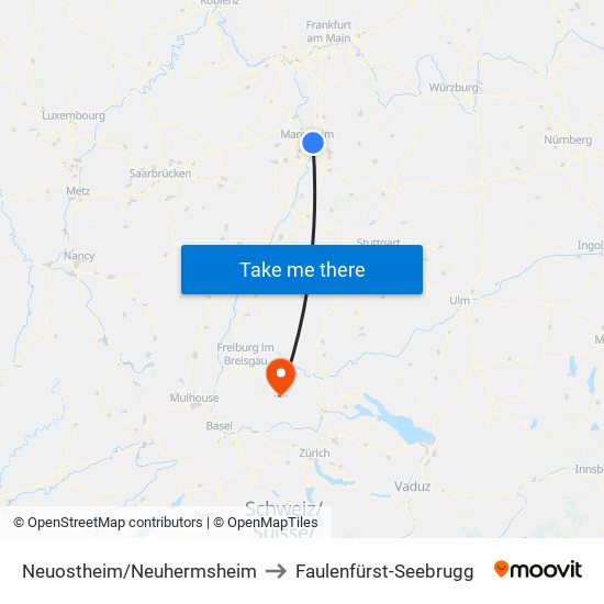 Neuostheim/Neuhermsheim to Faulenfürst-Seebrugg map
