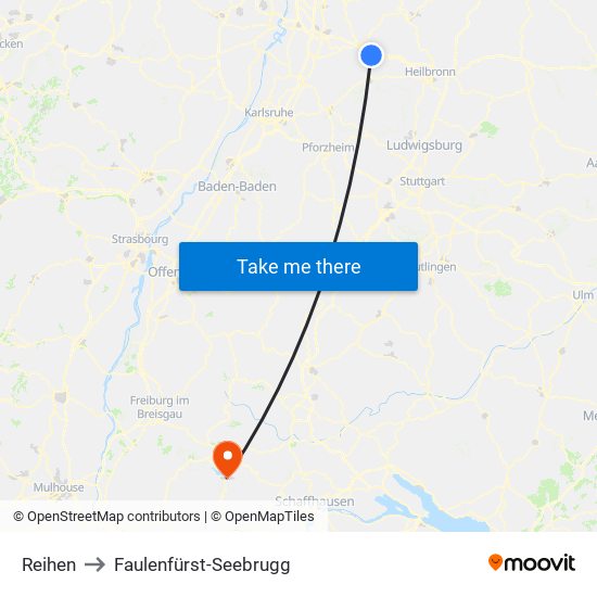 Reihen to Faulenfürst-Seebrugg map