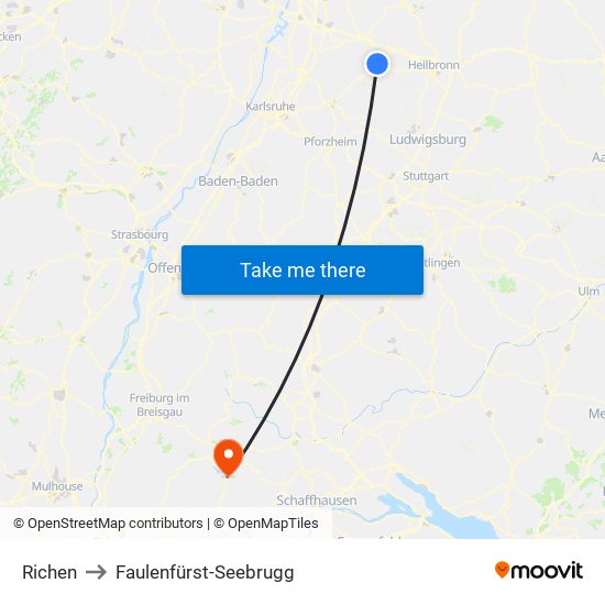 Richen to Faulenfürst-Seebrugg map