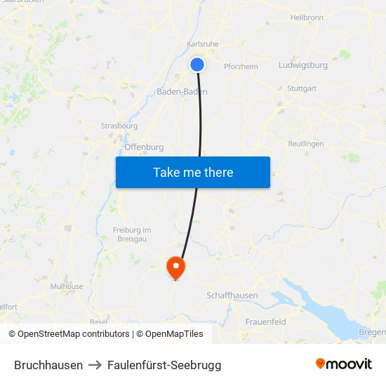 Bruchhausen to Faulenfürst-Seebrugg map