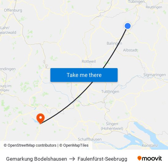 Gemarkung Bodelshausen to Faulenfürst-Seebrugg map