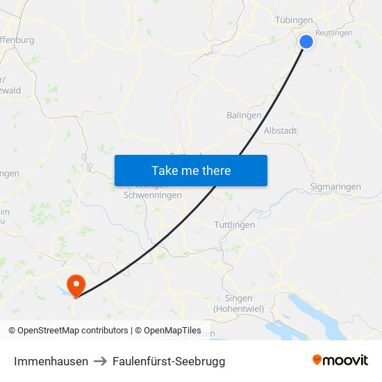 Immenhausen to Faulenfürst-Seebrugg map
